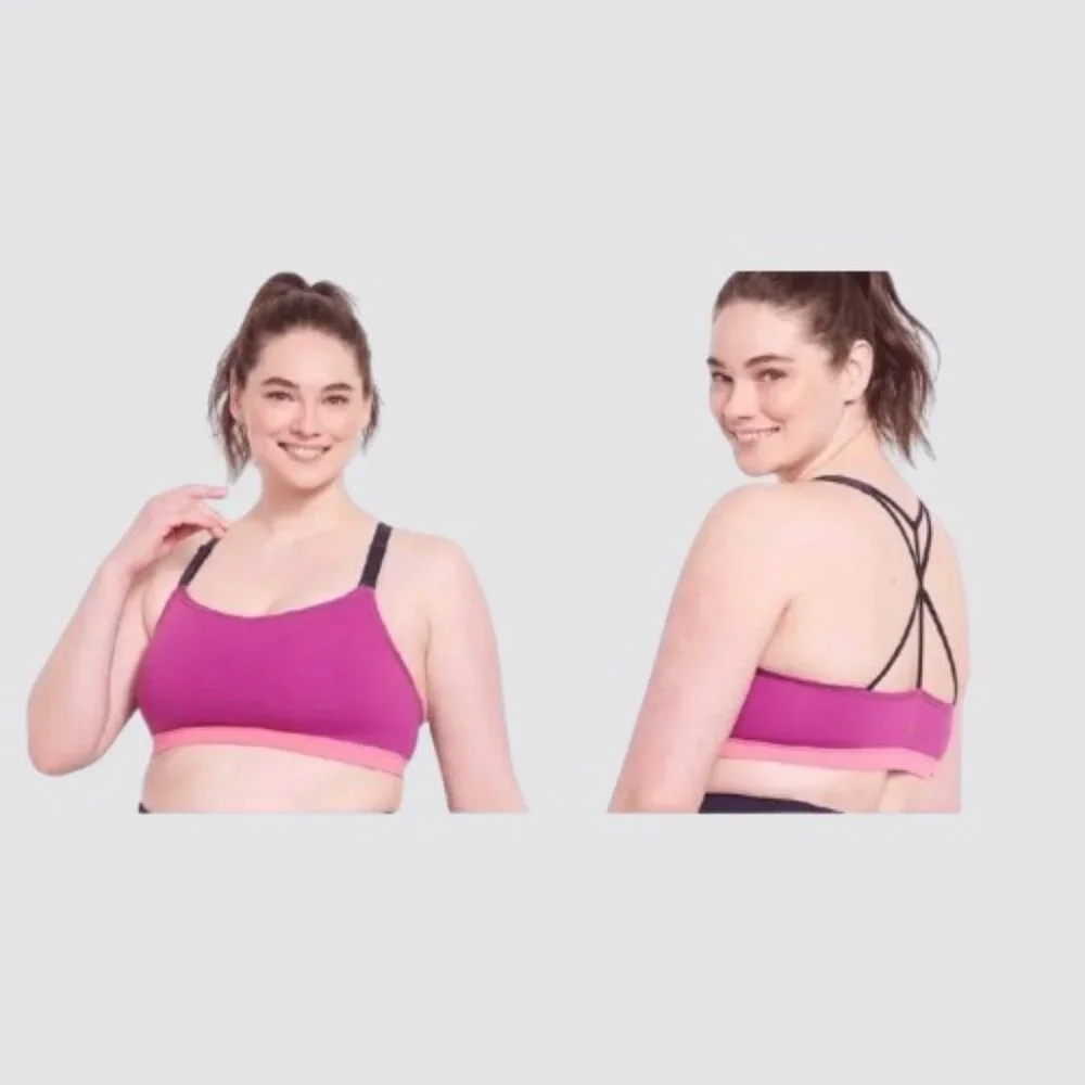 NEW Livi Active Purple Low Impact Wicking Strappy Back Sports Bra 18/20